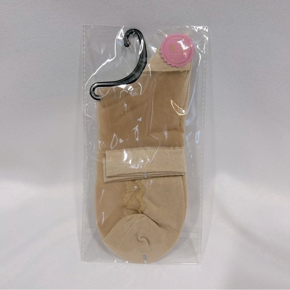 NWT Xingnan | Crystal Lace Socks Transparent Nude Ankle Women’s One Size